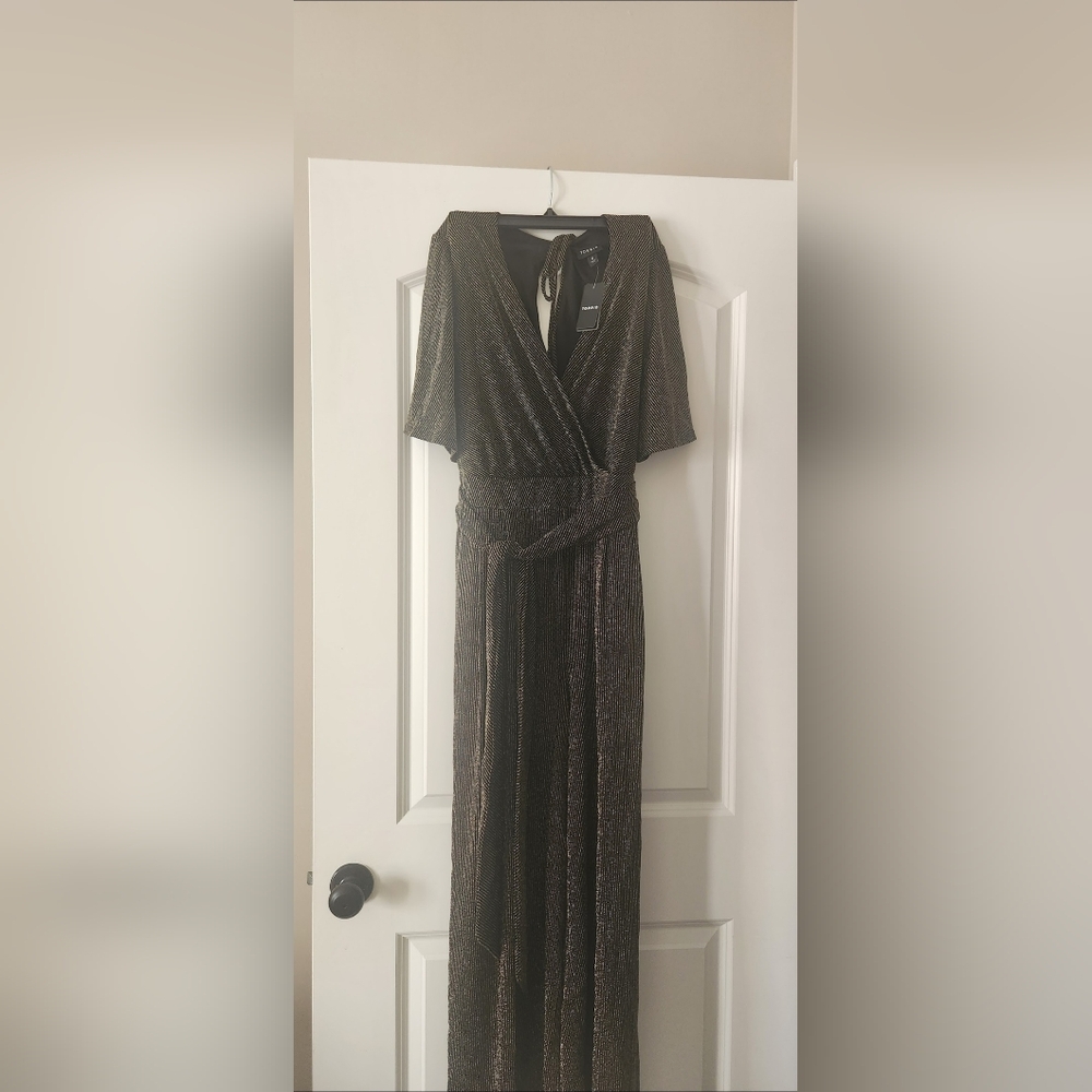 Torrid Shimmering Black and Gold Jumpsuit